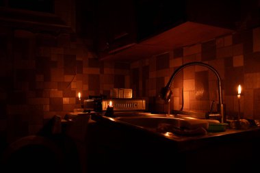 Mutfakta mumlar, roket saldırıları Ukrayna 'da elektrik kesintilerine yol açtı.