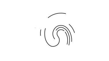 Beyaz arkaplandaki siyah çizgilerden alınan parmak izleri, parmak izi tarayıcısı