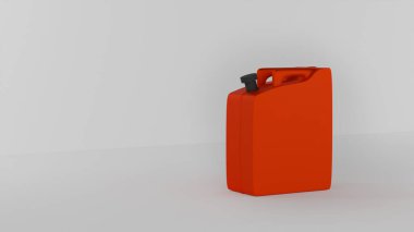 Benzini beyaz arka planda olan 3D kırmızı kutu, petrol yatırımı karı