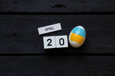 Ukrayna bayraklı yumurta ve Paskalya tarihi 20 Nisan, Ukrayna 'da Paskalya.