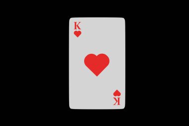 Koyu arkaplanda 3D Kupa Papazı kartı, iskambil kartı.