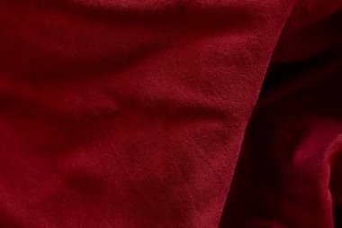 Kırmızı pamuklu kumaş arka plan, duvar kağıdı ve tasarım için dokuyu kapat