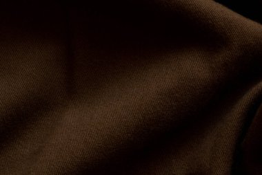 Kahverengi pamuklu kumaş arka plan, duvar kağıdı ve tasarım için dokuyu kapat