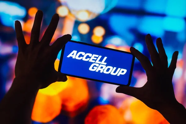 October 2022 Brazil Photo Illustration Accell Group Logo Displayed Smartphone — Stock Photo, Image