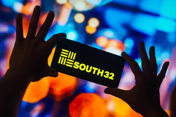 stock image October 28, 2022, Brazil. In this photo illustration, the South32 logo is displayed on a smartphone screen