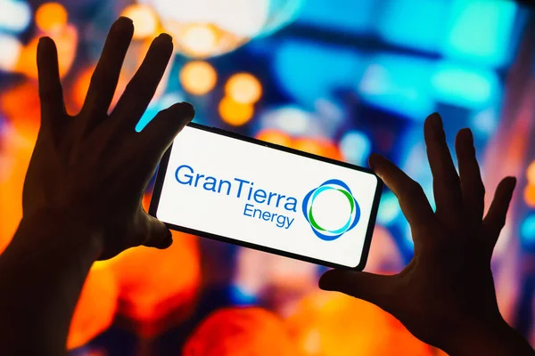 2022 브라질 그림에서 티에라 에너지 스마트폰 화면에 — 스톡 사진