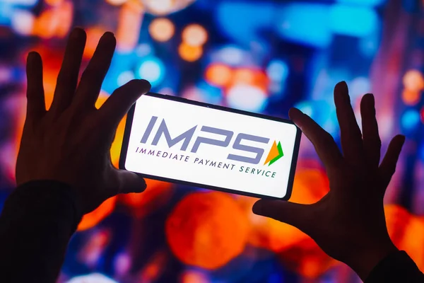 2022 브라질 Immediate Payment Service Imps 로고는 스마트폰 화면에 표시됩니다 — 스톡 사진