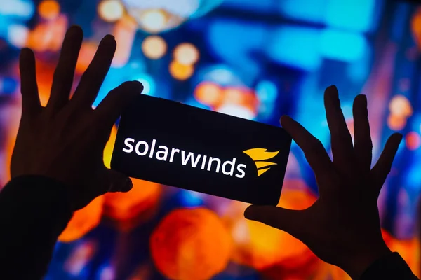 Kasım 2022 Brezilya Resimde Solarwinds Corporation Logosu Akıllı Telefon Ekranında — Stok fotoğraf
