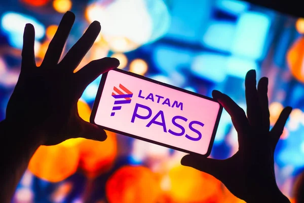 November 2022 Brazil Photo Illustration Latam Pass Logo Displayed Smartphone — Stock Photo, Image