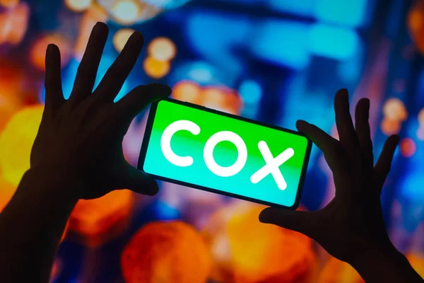 Листопада 2022 Року Бразилія Цій Ілюстрації Логотип Cox Communications Відображається — стокове фото