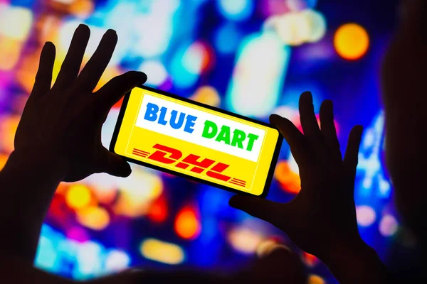 Листопада 2022 Року Бразилія Цій Ілюстрації Логотип Blue Dart Dhl — стокове фото