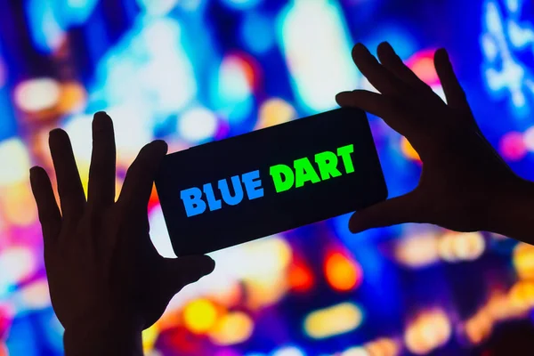 2022年11月23日 ブラジル この写真のイラストでは Blue Dart Expressのロゴがスマートフォンの画面に表示されます — ストック写真