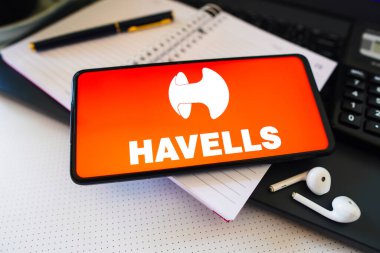 26 Kasım 2022, Brezilya. Bu resimde, Havells Hindistan Limited logosu akıllı telefon ekranında gösteriliyor.
