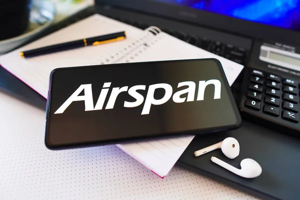 Ноября 2022 Года Бразилия Этой Фотографии Логотип Airspan Networks Отображается — стоковое фото