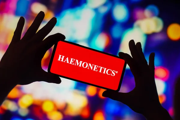 November 2022 Brazil Photo Illustration Haemonetics Corporation Logo Displayed Smartphone — Stock Photo, Image