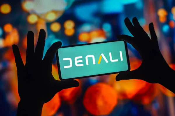 Kasım 2022 Brezilya Resimde Denali Therapeutics Logosu Akıllı Telefon Ekranında — Stok fotoğraf