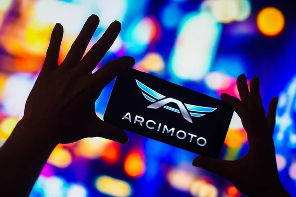 December 2022 Brazilië Deze Foto Illustratie Wordt Het Arcimoto Logo — Stockfoto