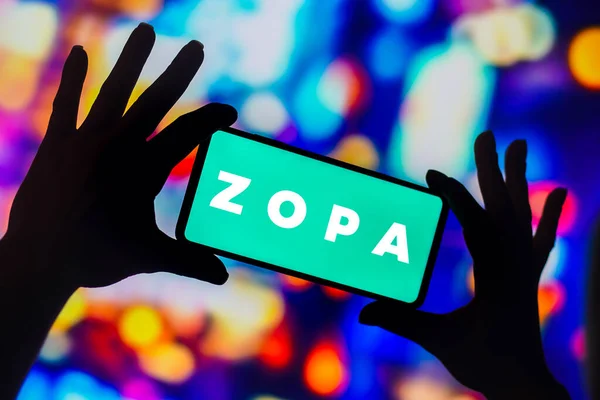 Грудня 2022 Року Бразилія Цій Ілюстрації Логотип Zopa Відображається Екрані — стокове фото
