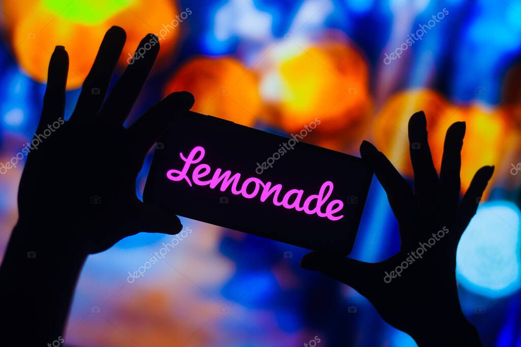 December 20, 2022, Brazil. In this photo illustration, the Lemonade Insurance logo is displayed on a smartphone mobile screen