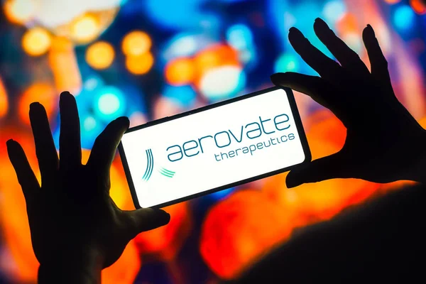 2023年1月2日 ブラジル この写真では Aerovate Therapeuticsのロゴがスマートフォンのモバイルに表示されています — ストック写真