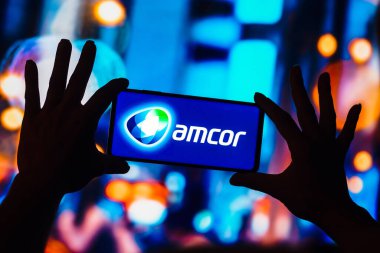 January 18, 2023, Brazil. In this photo illustration, the Amcor plc logo is displayed on a smartphone screen