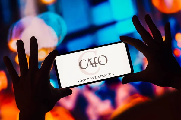 January 2023 Brazil Photo Illustration Cato Corporation Logo Displayed Smartphone — Stockfoto