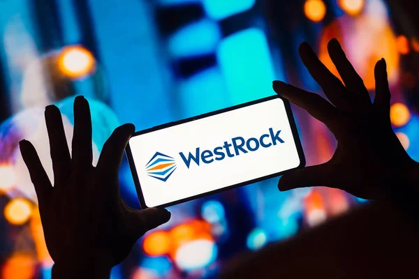 January 2023 Brazil Photo Illustration Westrock Logo Displayed Smartphone Screen — Stockfoto