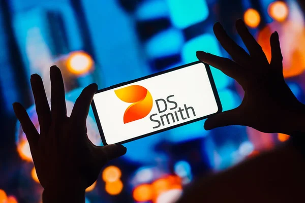 stock image January 18, 2023, Brazil. In this photo illustration, the DS Smith plc logo is displayed on a smartphone screen