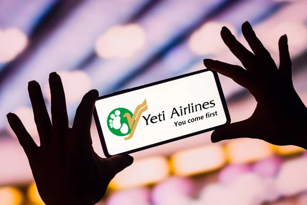 January 2023 Brazil Photo Illustration Yeti Airlines Logo Displayed Smartphone — Foto de Stock