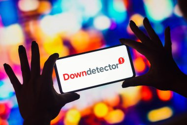 January 30, 2023, Brazil. In this photo illustration, the Downdetector logo is displayed on a smartphone screen
