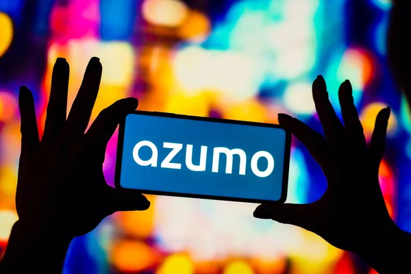January 2023 Brazil Photo Illustration Azumo Logo Displayed Smartphone Screen — стоковое фото