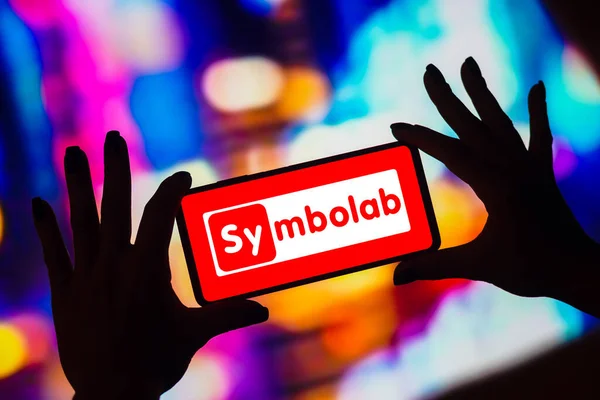 January 2023 Brazil Photo Illustration Symbolab Logo Displayed Smartphone Screen — стоковое фото