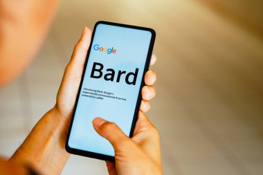 February 17, 2023, Brazil. In this photo illustration, the Google Bard logo is seen displayed on a smartphone clipart