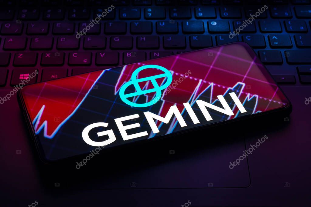 February 20, 2023, Brazil. In this photo illustration, the Gemini Trust Company logo is seen displayed on a smartphone