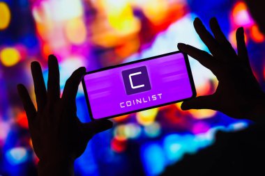 February 27, 2023, Brazil. In this photo illustration, the CoinList logo seen displayed on a smartphone
