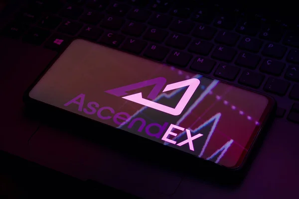 Şubat 2023 Brezilya Resimde Ascendex Logosu Akıllı Telefondan Gösteriliyor — Stok fotoğraf