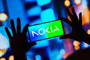 March 6, 2023, Brazil. In this photo illustration, the Nokia Corporation logo seen displayed on a smartphone clipart