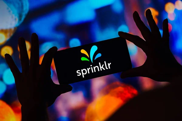 Março 2023 Brasil Nesta Foto Ilustração Logotipo Sprinklr Exibido Smartphone — Fotografia de Stock