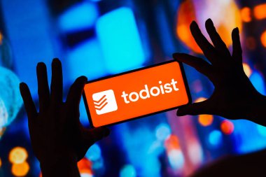 6 Mart 2023, Brezilya. Bu resimde, Todoist logosu bir akıllı telefonda gösteriliyor.