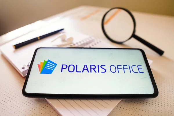 Maart 2023 Brazilië Deze Foto Illustratie Het Polaris Office Logo — Stockfoto