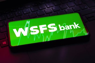 9 Mart 2023, Brezilya. Bu resimde, WSFS Bank logosu bir akıllı telefonda görüntülendi