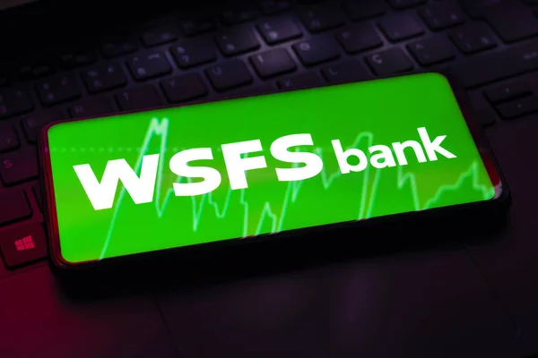 Maart 2023 Brazilië Deze Foto Illustratie Het Wsfs Bank Logo — Stockfoto