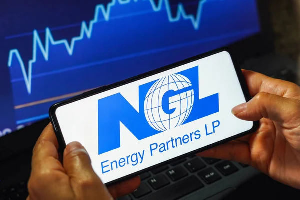 March 2023 Brazil Photo Illustration Ngl Energy Partners Logo Seen — Stock Photo, Image