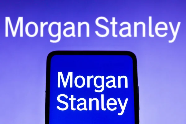 Maart 2023 Brazilië Deze Foto Illustratie Het Morgan Stanley Logo — Stockfoto