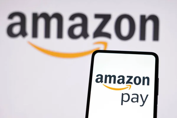 Марта 2023 Года Бразилия Этой Иллюстрации Логотип Amazon Pay Показан — стоковое фото