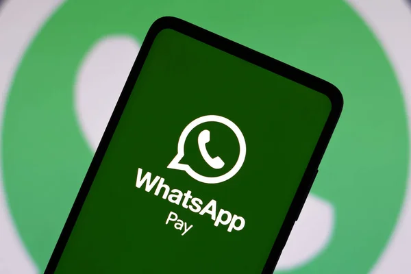 2023 Március Brazília Ezen Fotó Illusztráció Whatsapp Pay Logó Látható — Stock Fotó