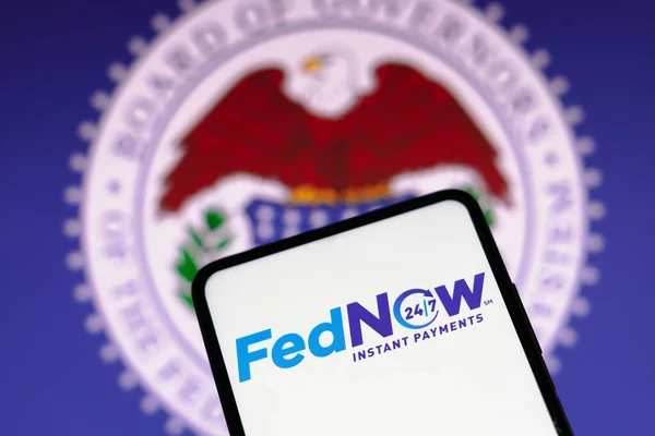 Марта 2023 Года Бразилия Логотип Fednow Service Instant Payments Отображается — стоковое фото