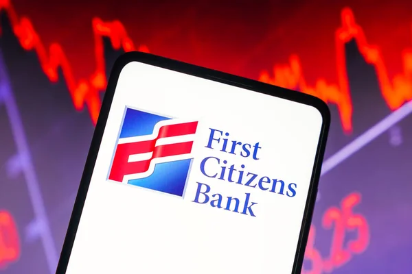 Mars 2023 Brésil Sur Cette Photo Logo First Citizens Bank — Photo