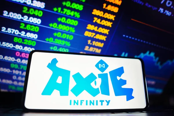 Березня 2023 Року Бразилія Цій Фотографії Логотип Axie Infinity Axs — стокове фото