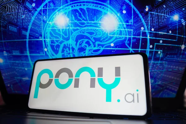 April 2023 Brazil Photo Illustration Pony Logo Displayed Smartphone Screen — Stock Photo, Image